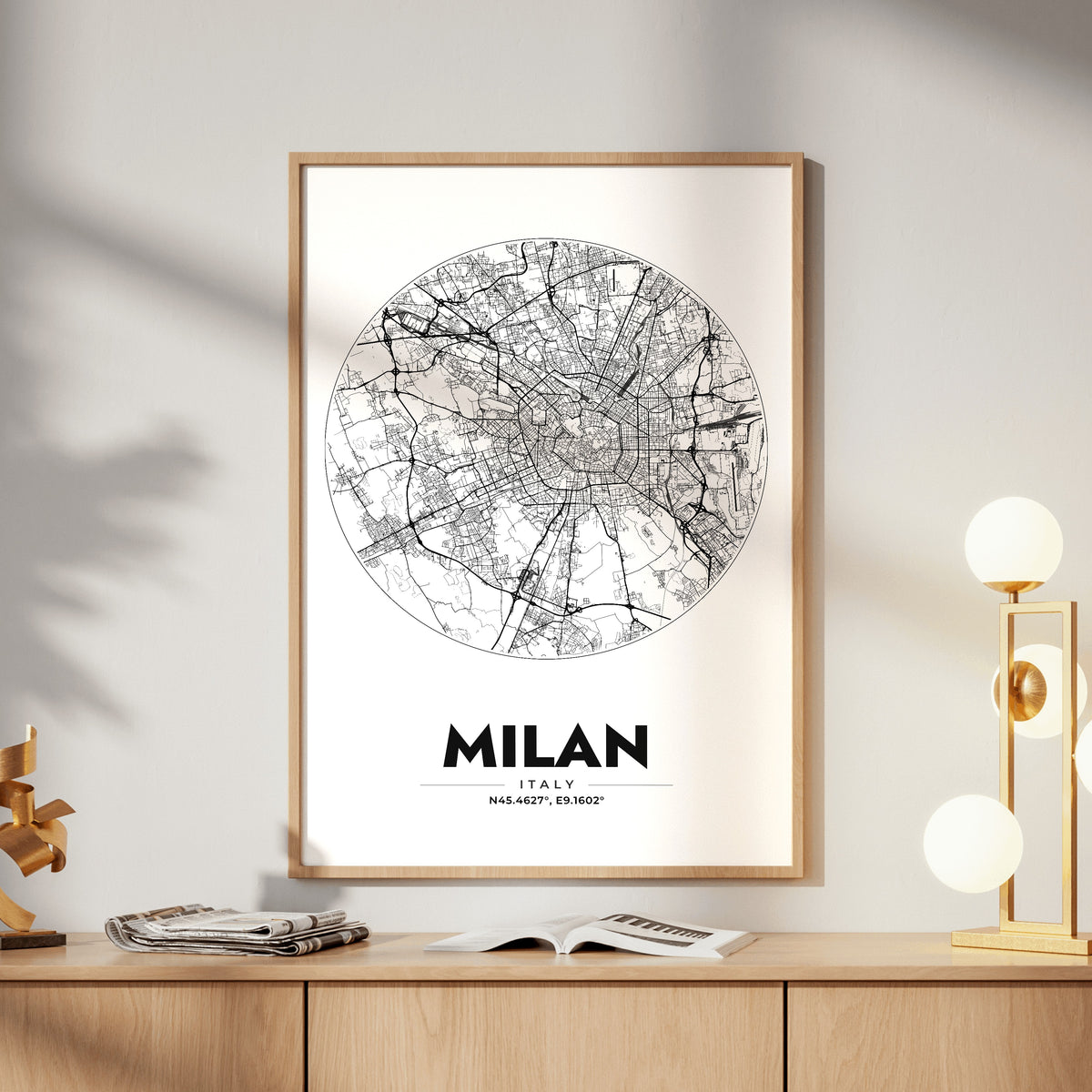 Milan Spot Map Poster