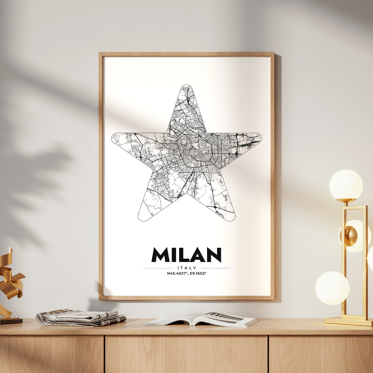 Milan Star Map Poster