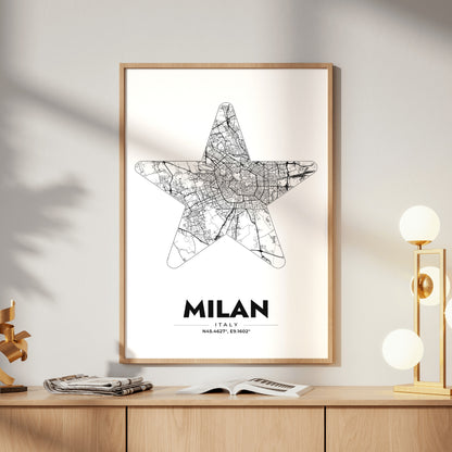 Milan Star Map Poster