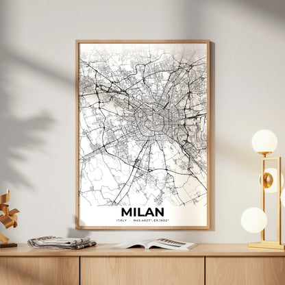 Milan Elegant Map Poster