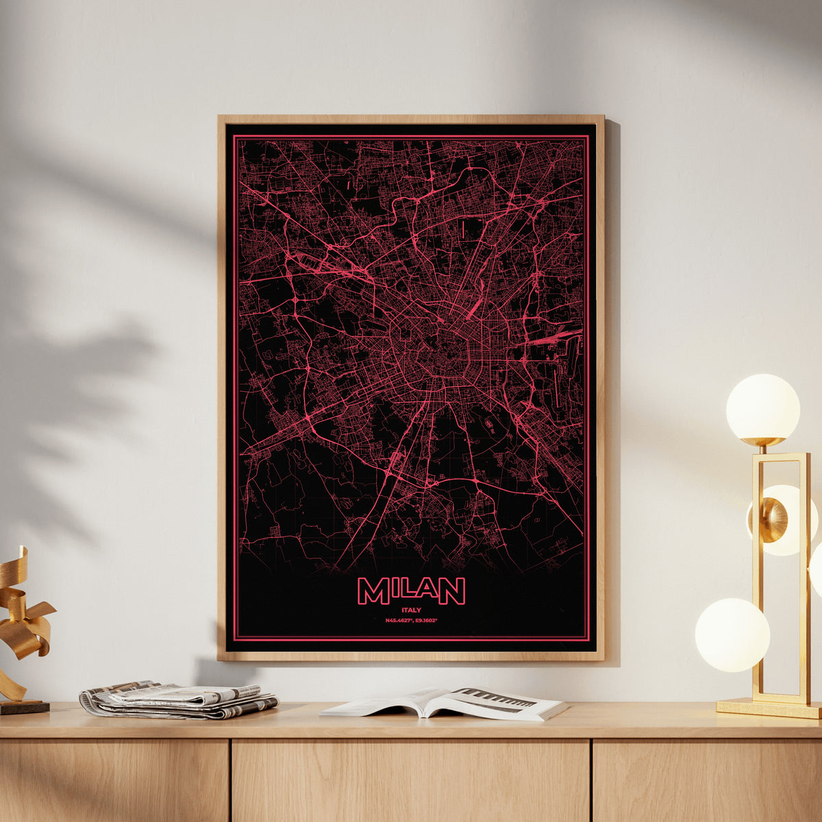 Milan Phosphor Map Poster - System Alert