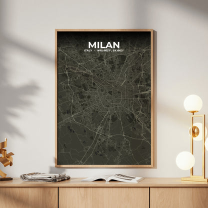 Milan Sable Map Poster