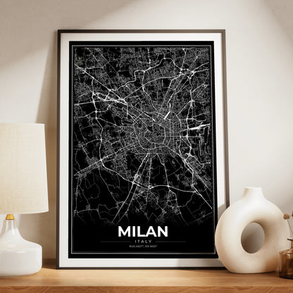 Milan Modern Map Poster