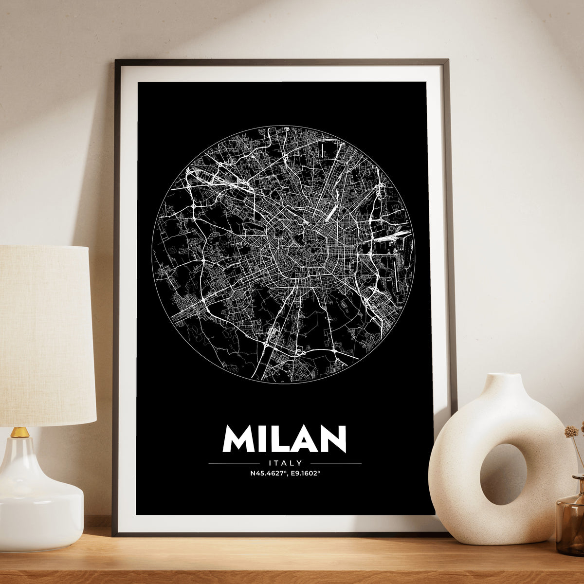Milan Spot Map Poster