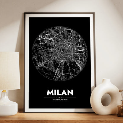 Milan Spot Map Poster