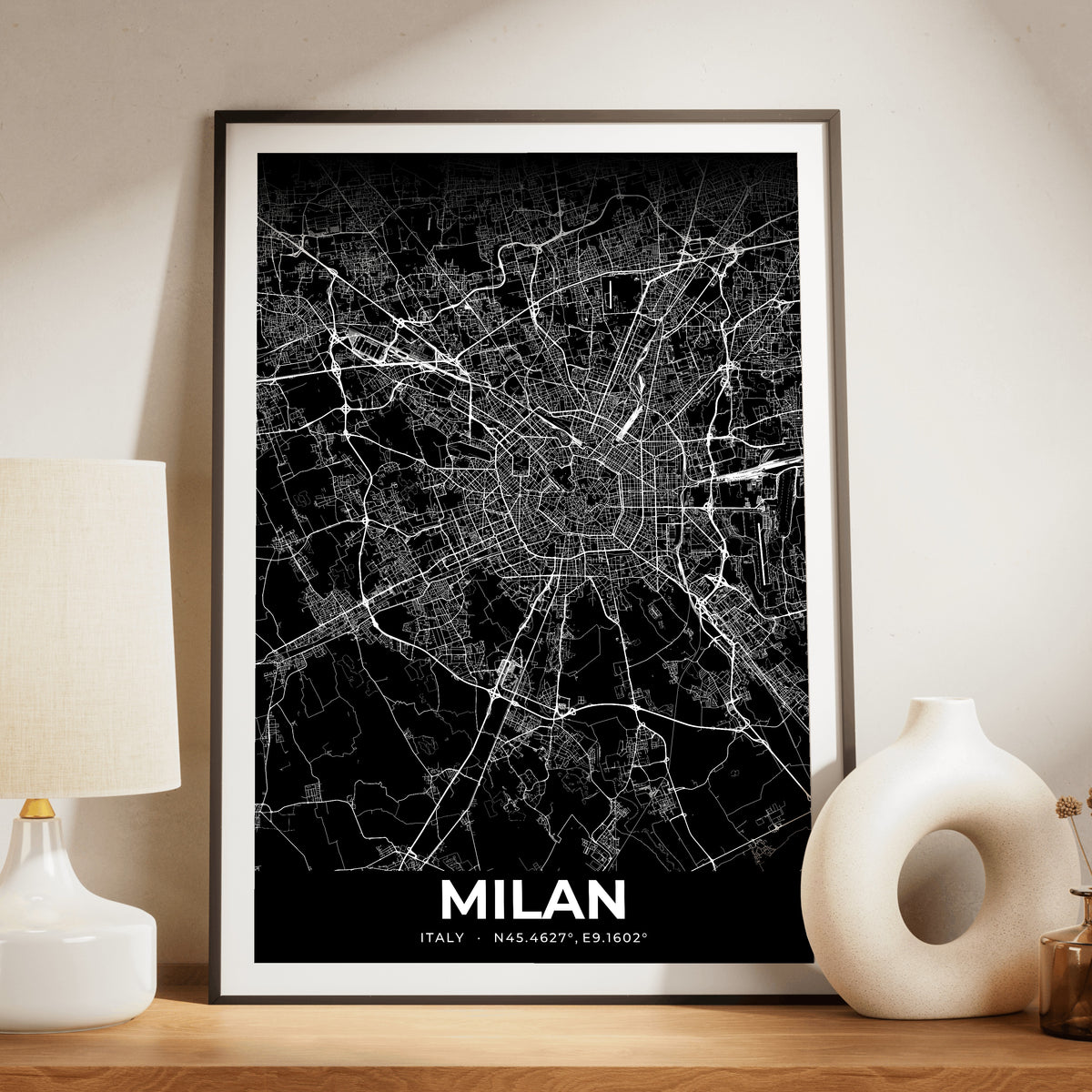 Milan Elegant Map Poster