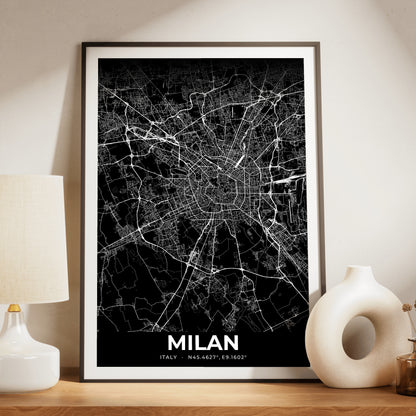 Milan Elegant Map Poster