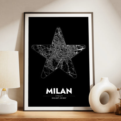 Milan Star Map Poster