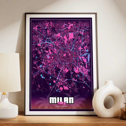 Milan GTA Map Poster