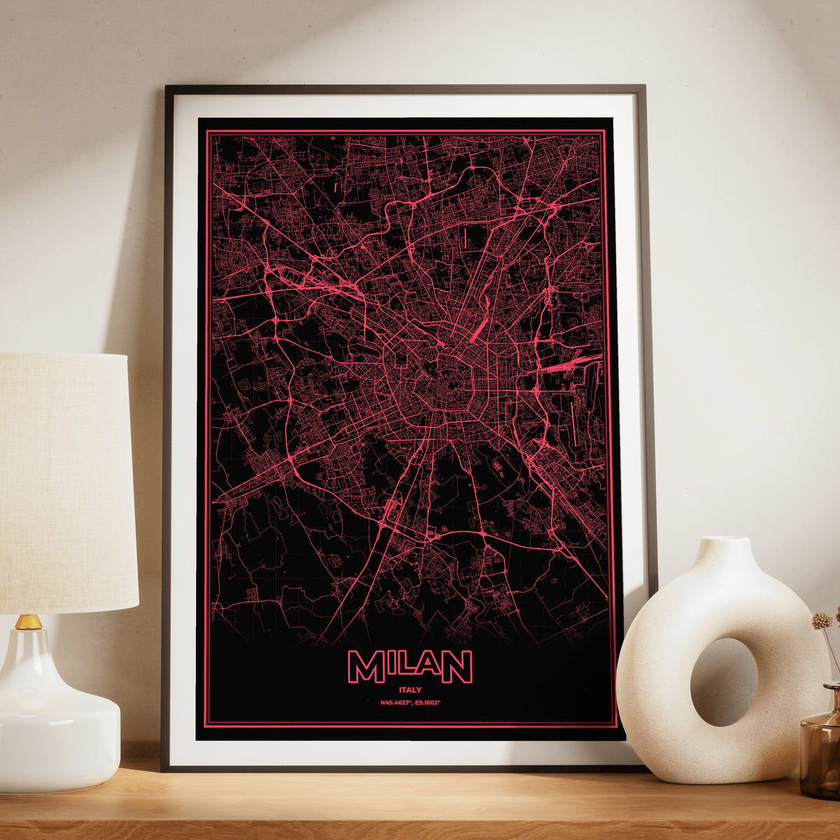 Milan Phosphor Map Poster - System Alert