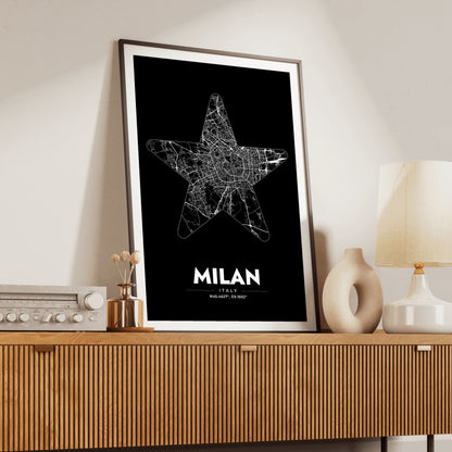 Milan Star Map Poster