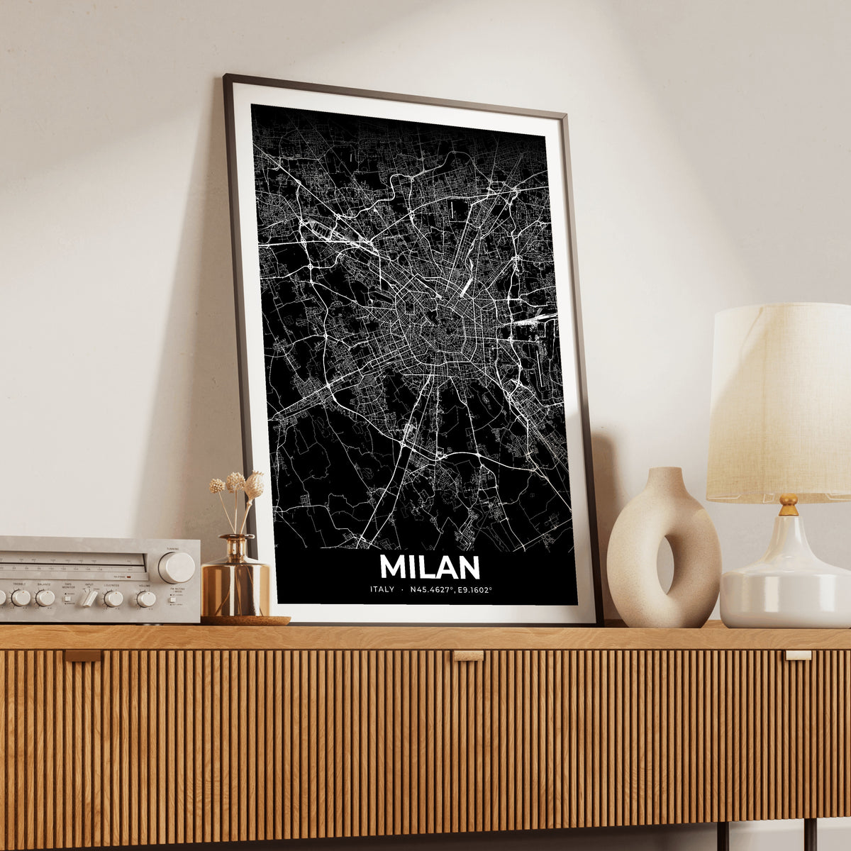 Milan Elegant Map Poster