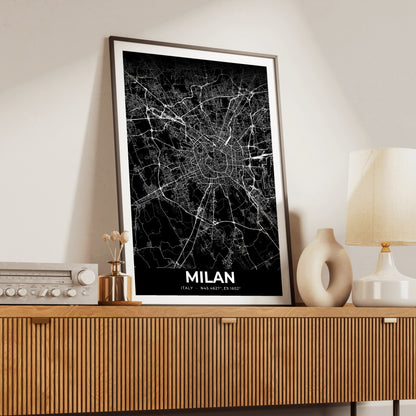 Milan Elegant Map Poster