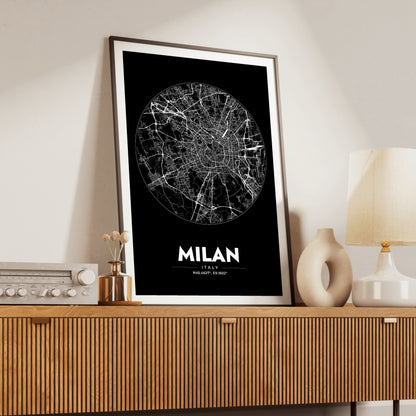 Milan Spot Map Poster