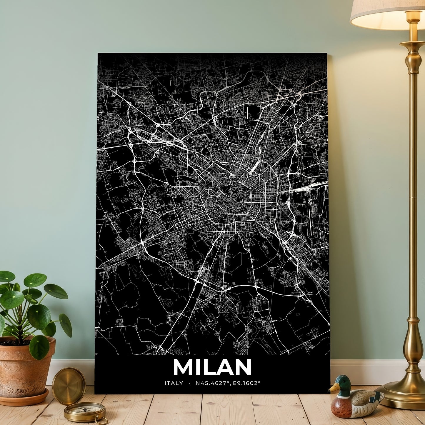 Milan Elegant Map Poster