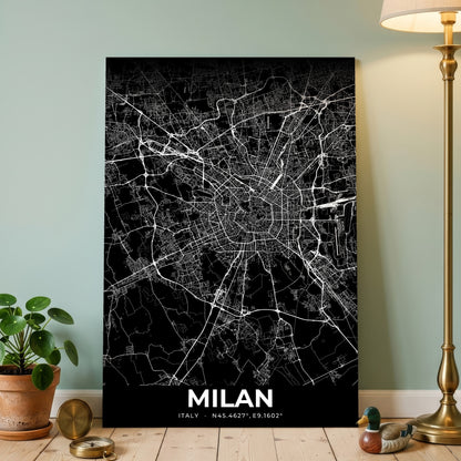 Milan Elegant Map Poster