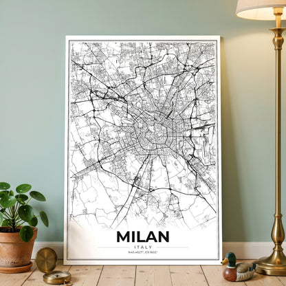 Milan Modern Map Poster