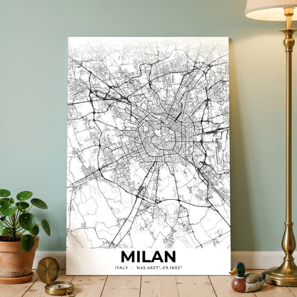 Milan Elegant Map Poster