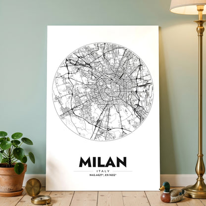 Milan Spot Map Poster