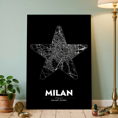 Milan Star Map Poster