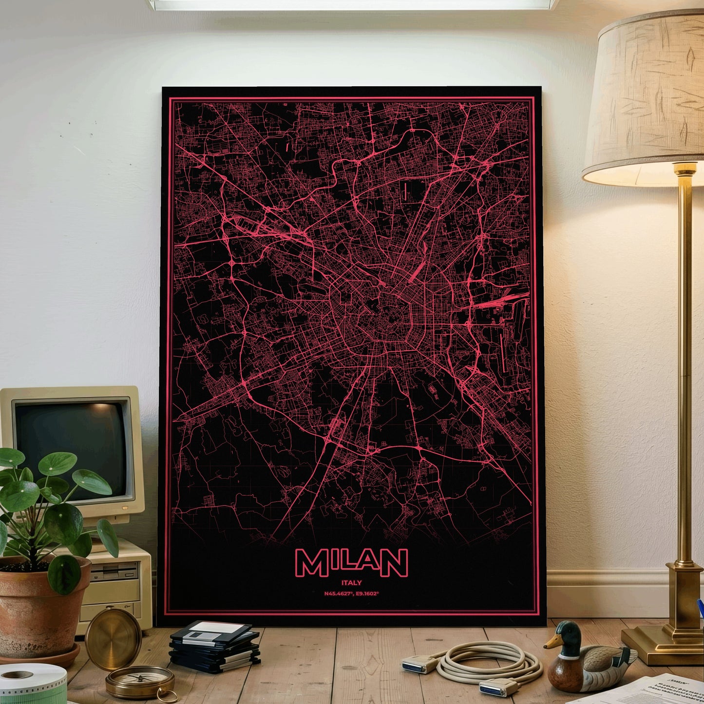 Milan Phosphor Map Poster - System Alert