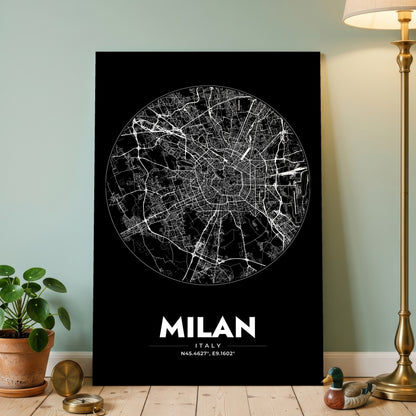 Milan Spot Map Poster