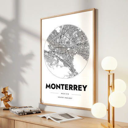 Monterrey Spot Map Poster