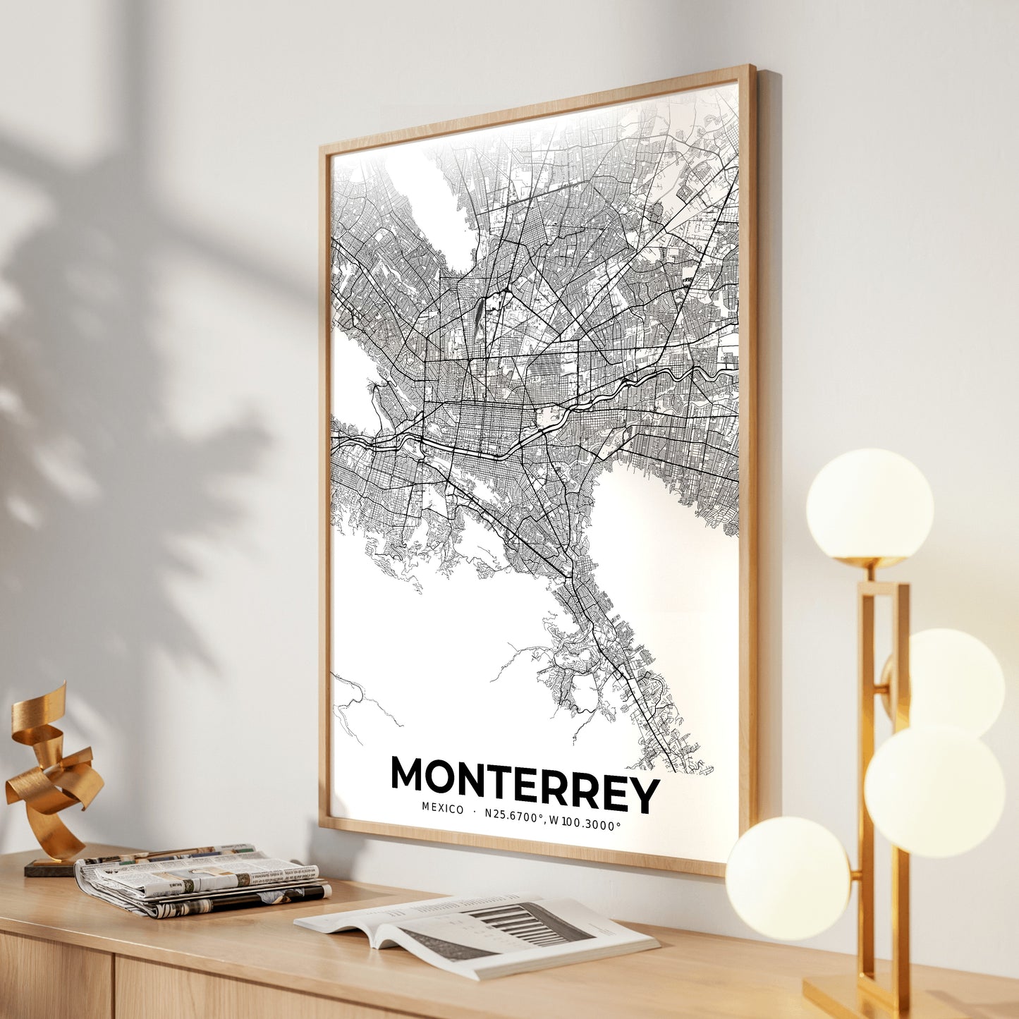 Monterrey Elegant Map Poster