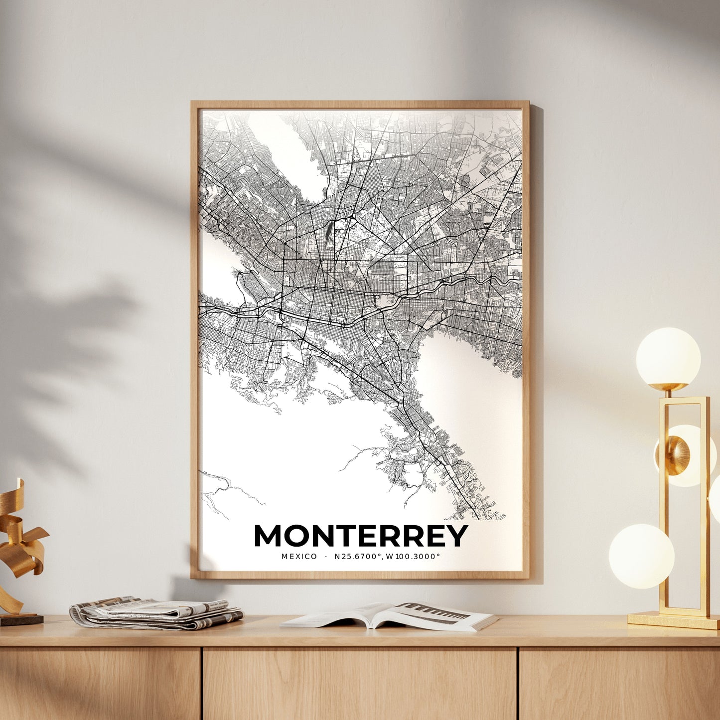 Monterrey Elegant Map Poster