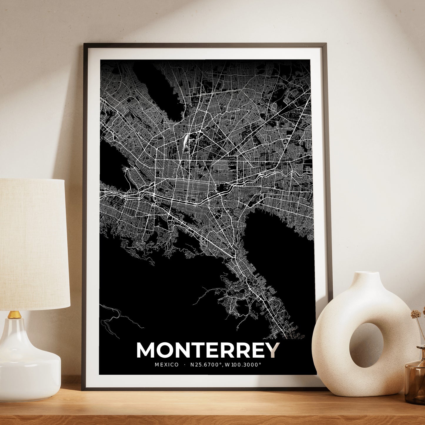 Monterrey Elegant Map Poster