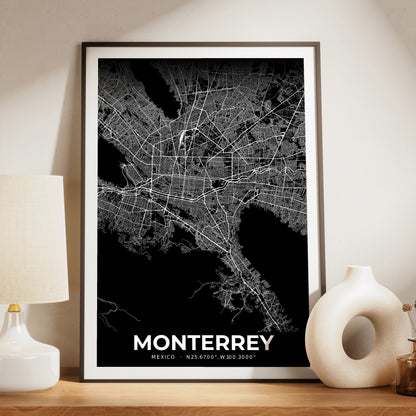 Monterrey Elegant Map Poster