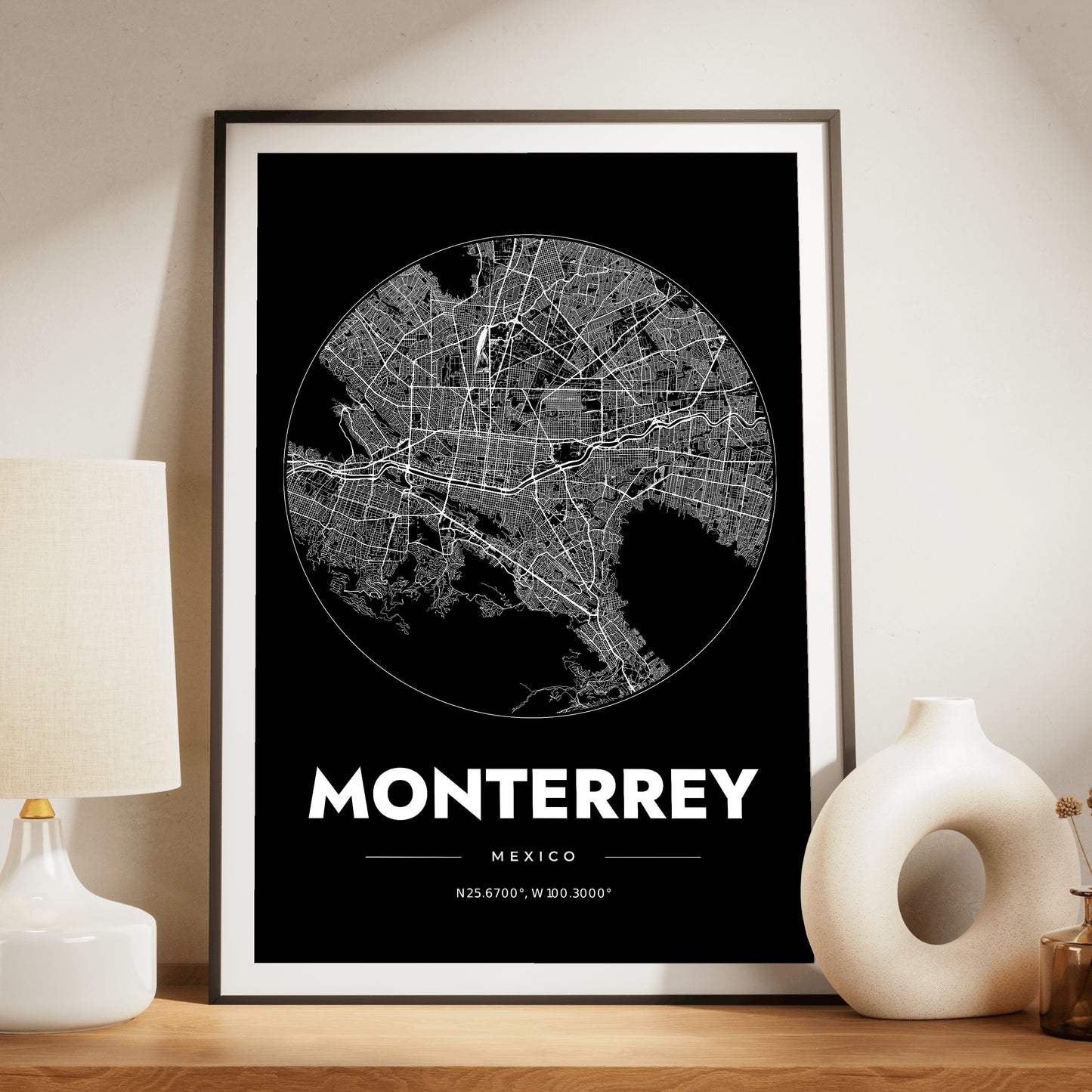 Monterrey Spot Map Poster
