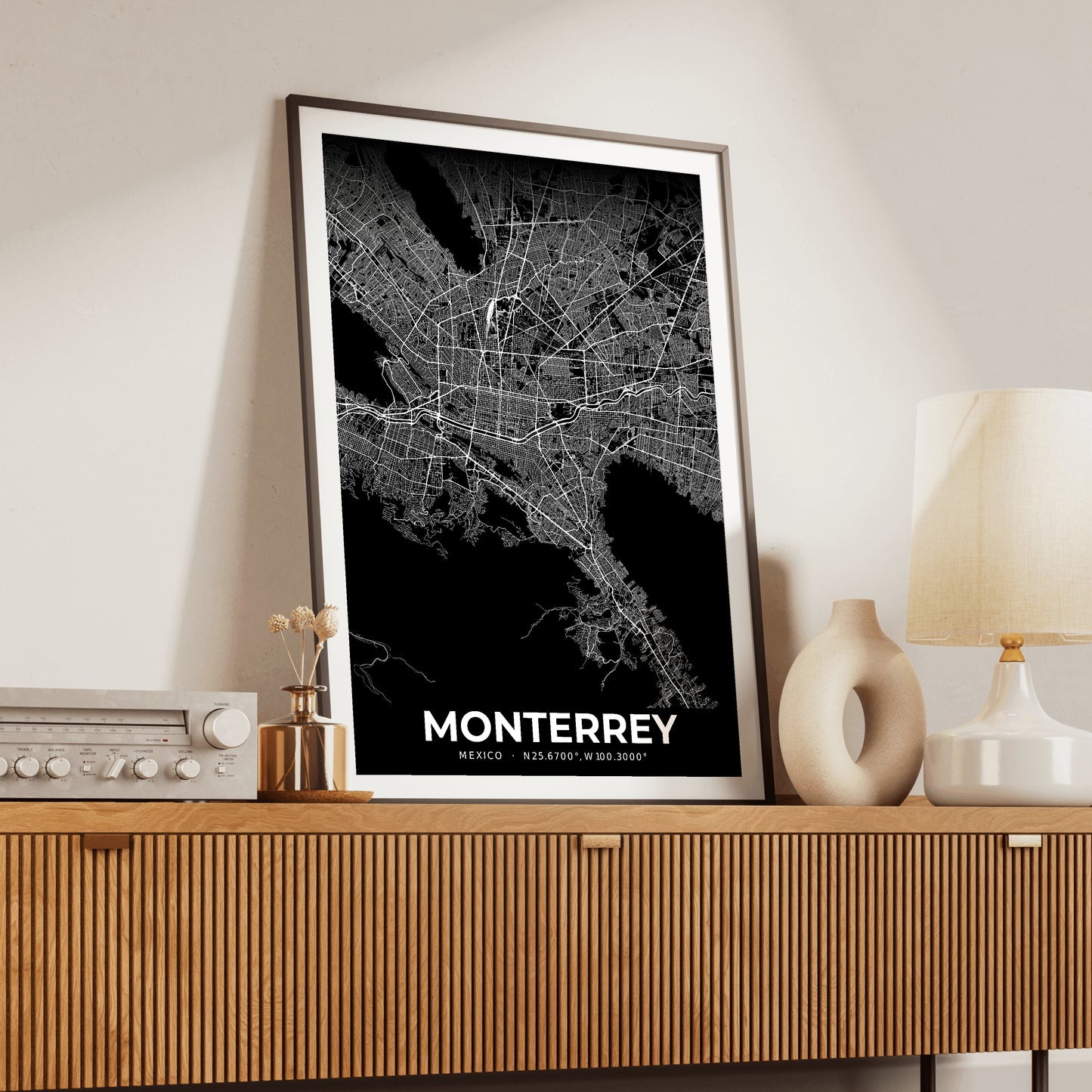 Monterrey Elegant Map Poster
