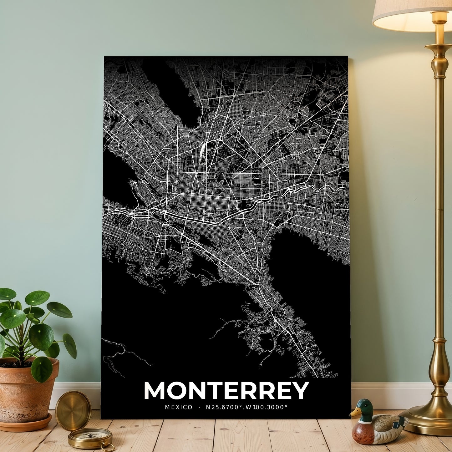 Monterrey Elegant Map Poster
