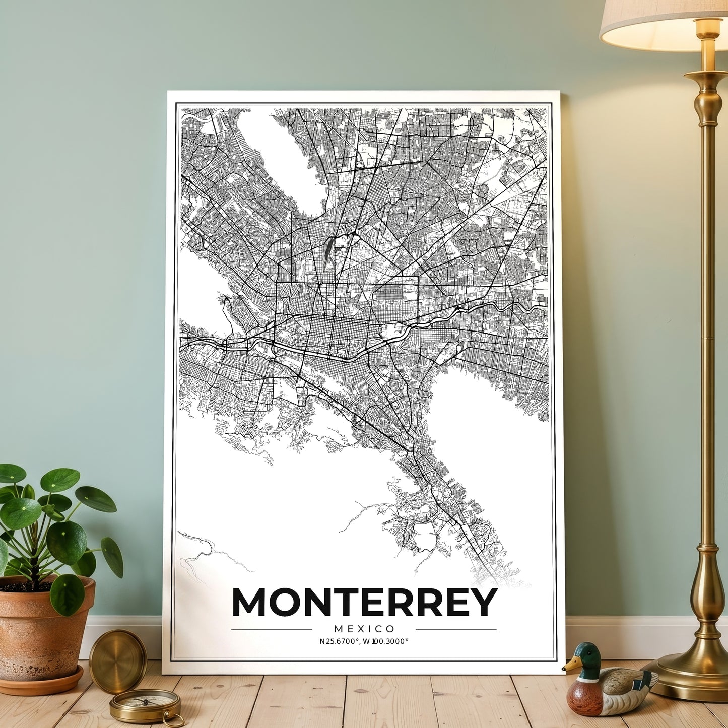 Monterrey Modern Map Poster