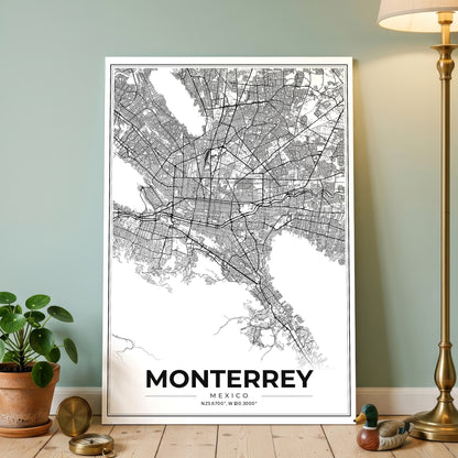 Monterrey Modern Map Poster