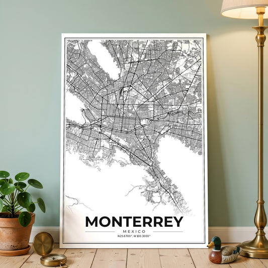 Monterrey Modern Map Poster