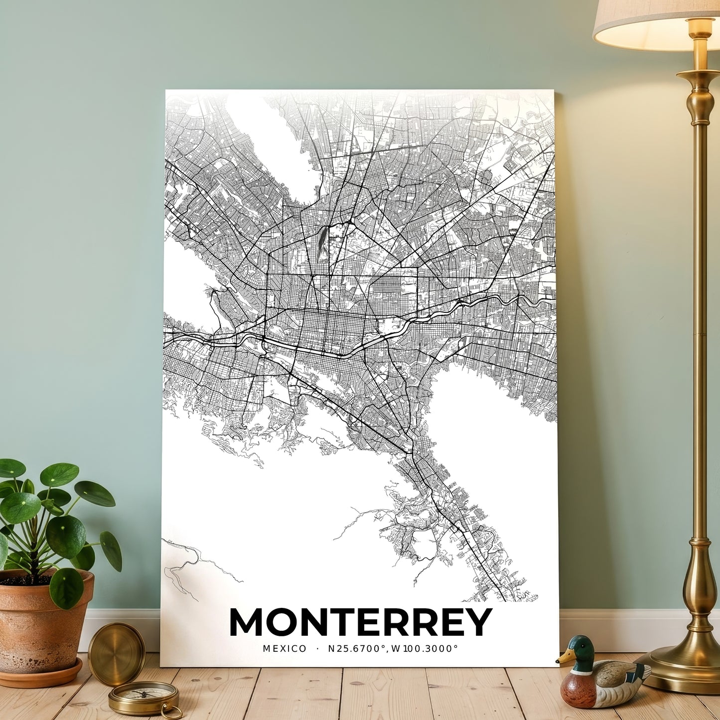 Monterrey Elegant Map Poster
