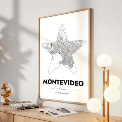 Montevideo Star Map Poster