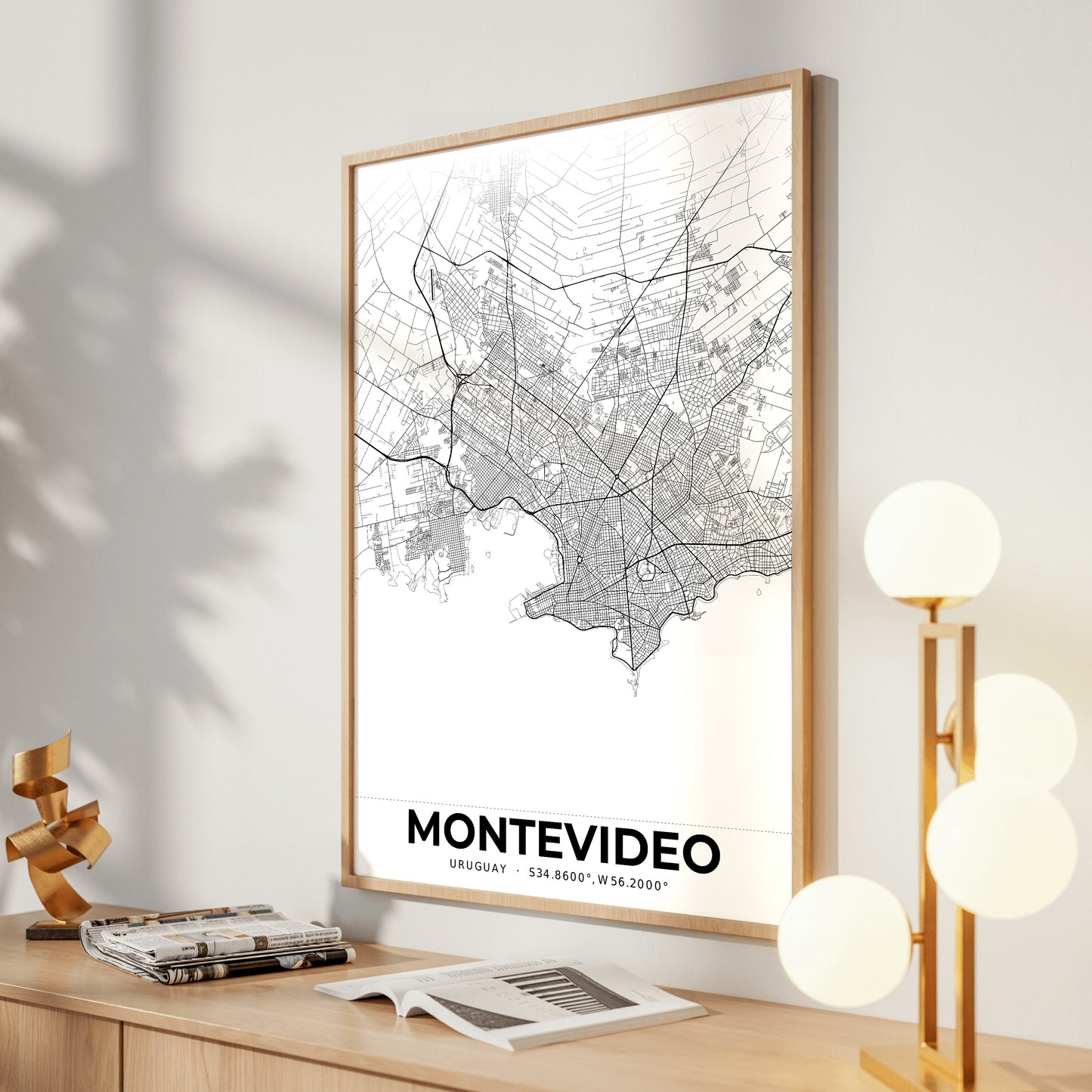Montevideo Elegant Map Poster