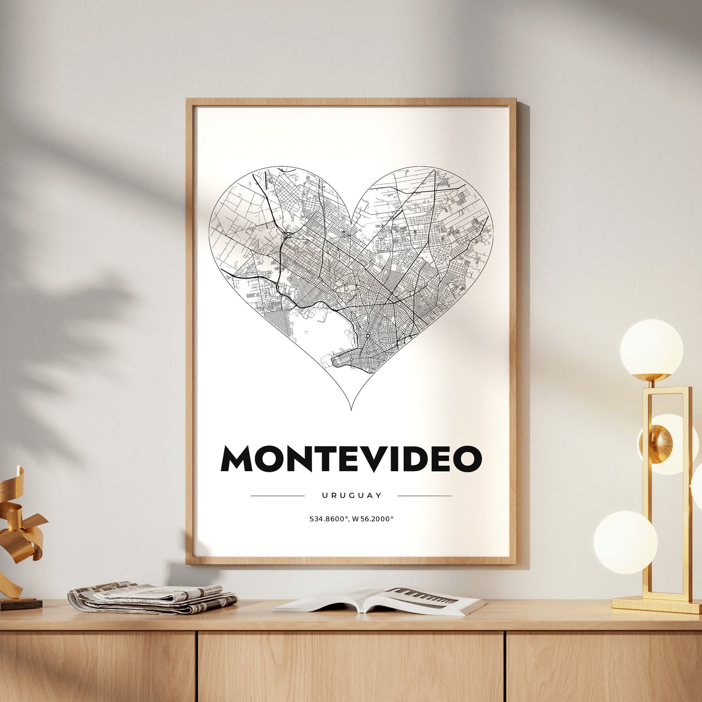 Montevideo Heart Map Poster