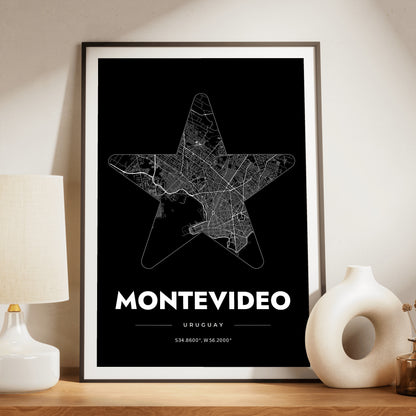 Montevideo Star Map Poster