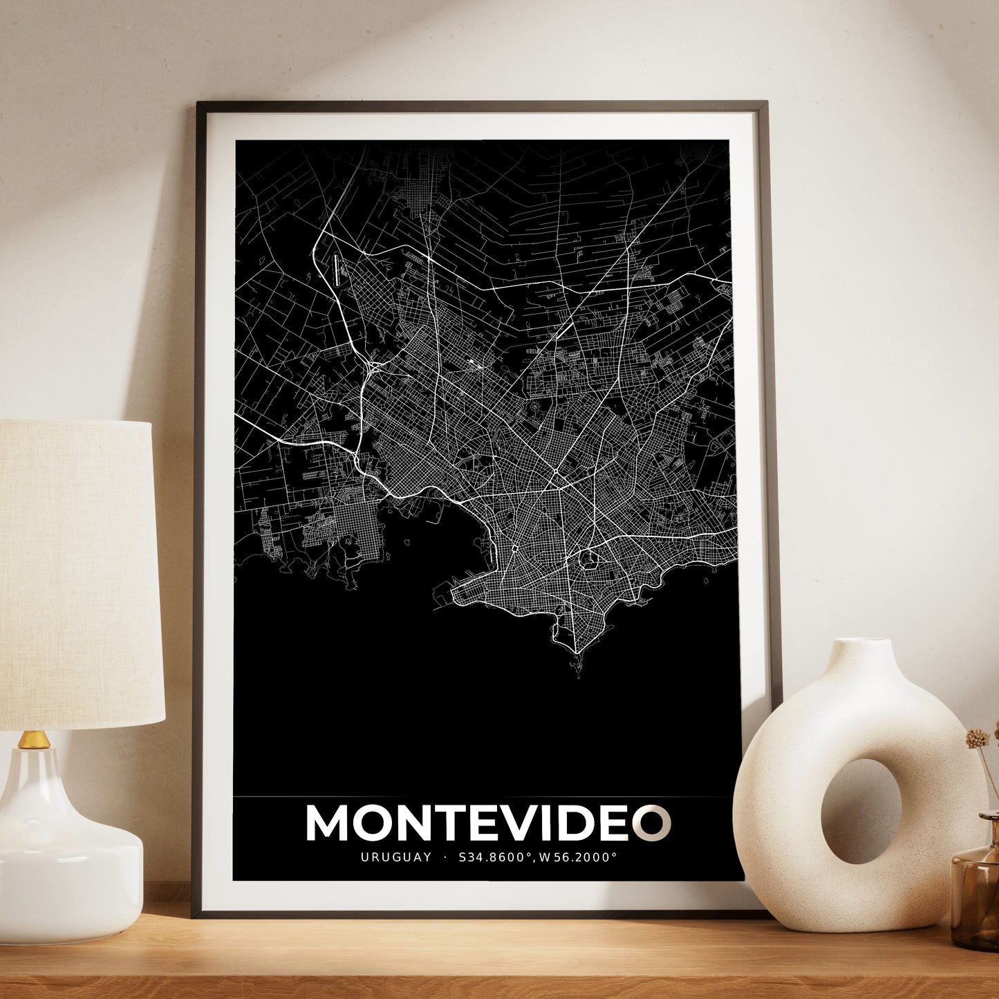 Montevideo Elegant Map Poster