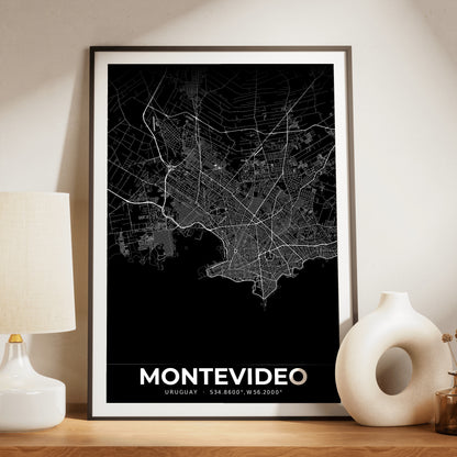 Montevideo Elegant Map Poster