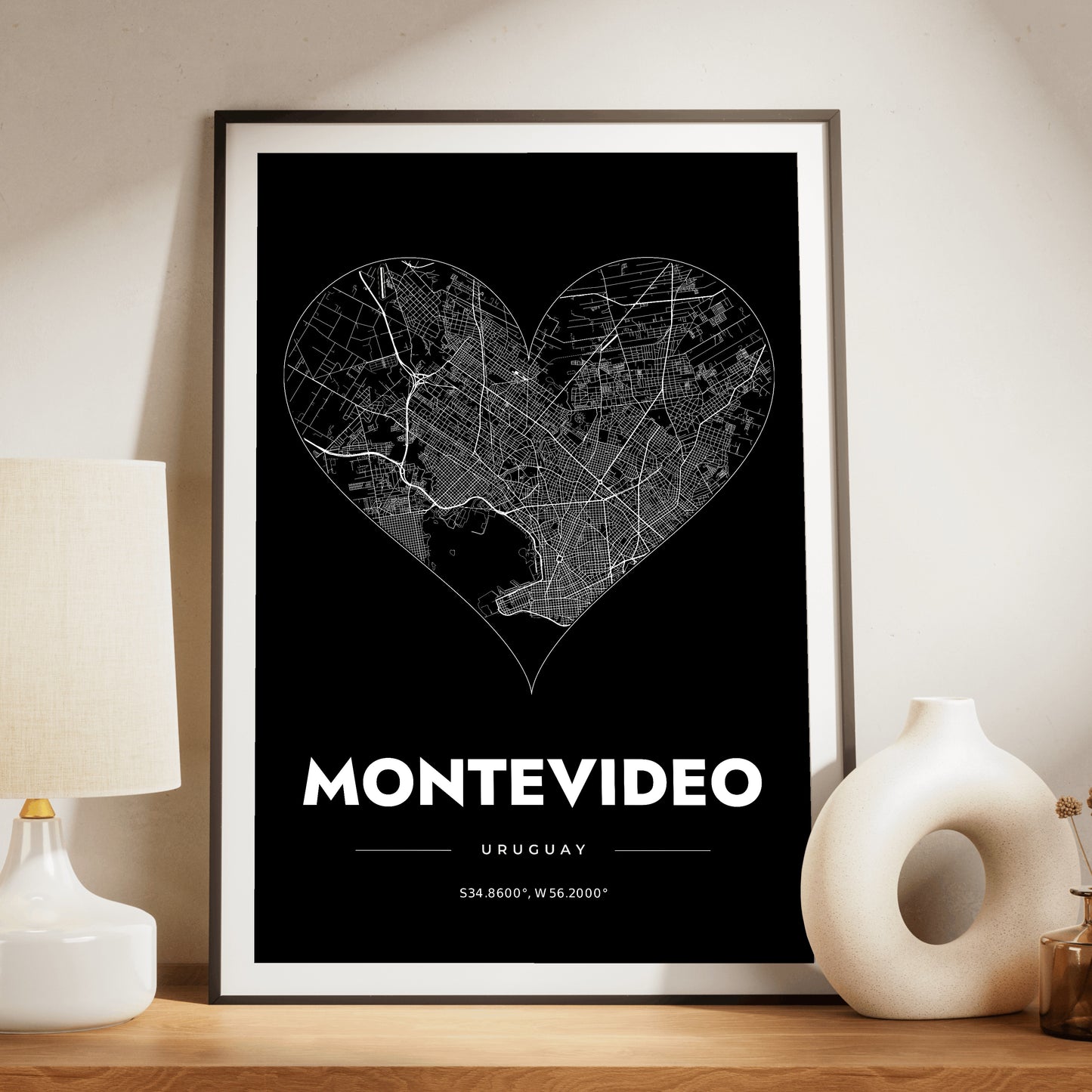 Montevideo Heart Map Poster