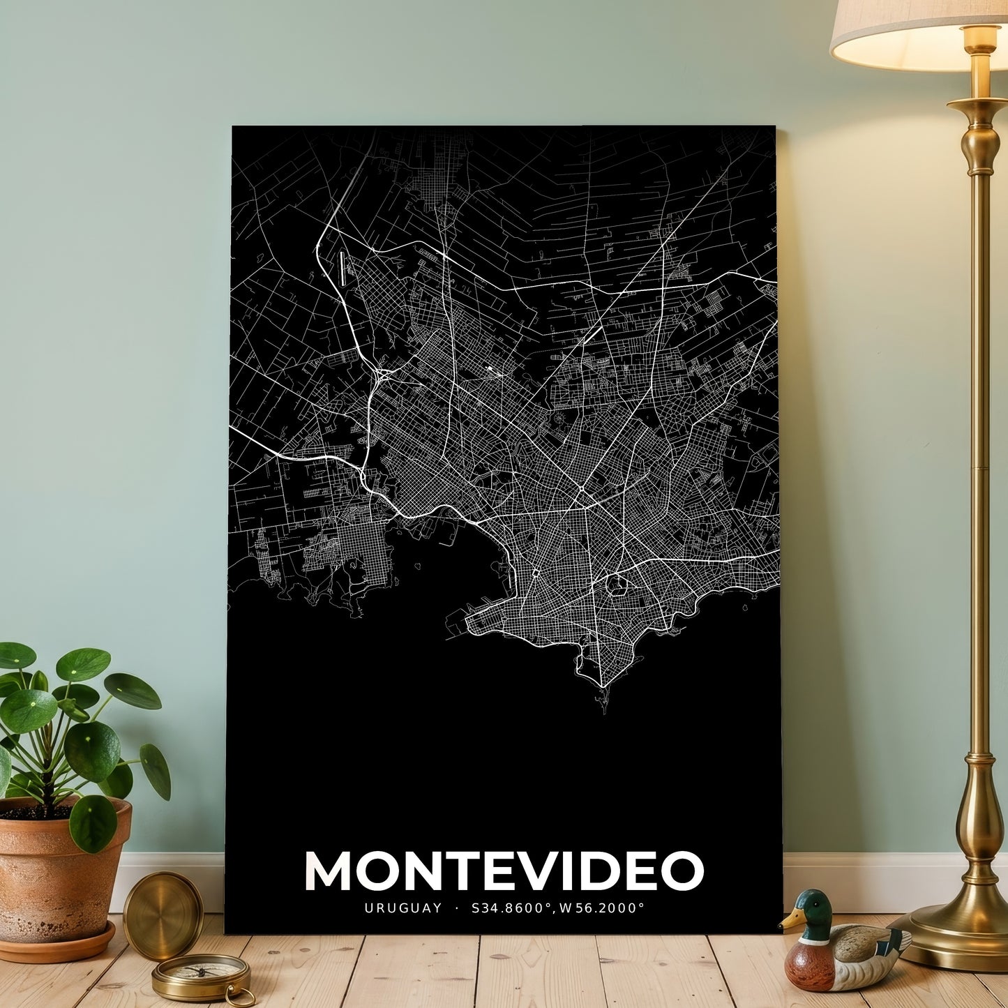 Montevideo Elegant Map Poster