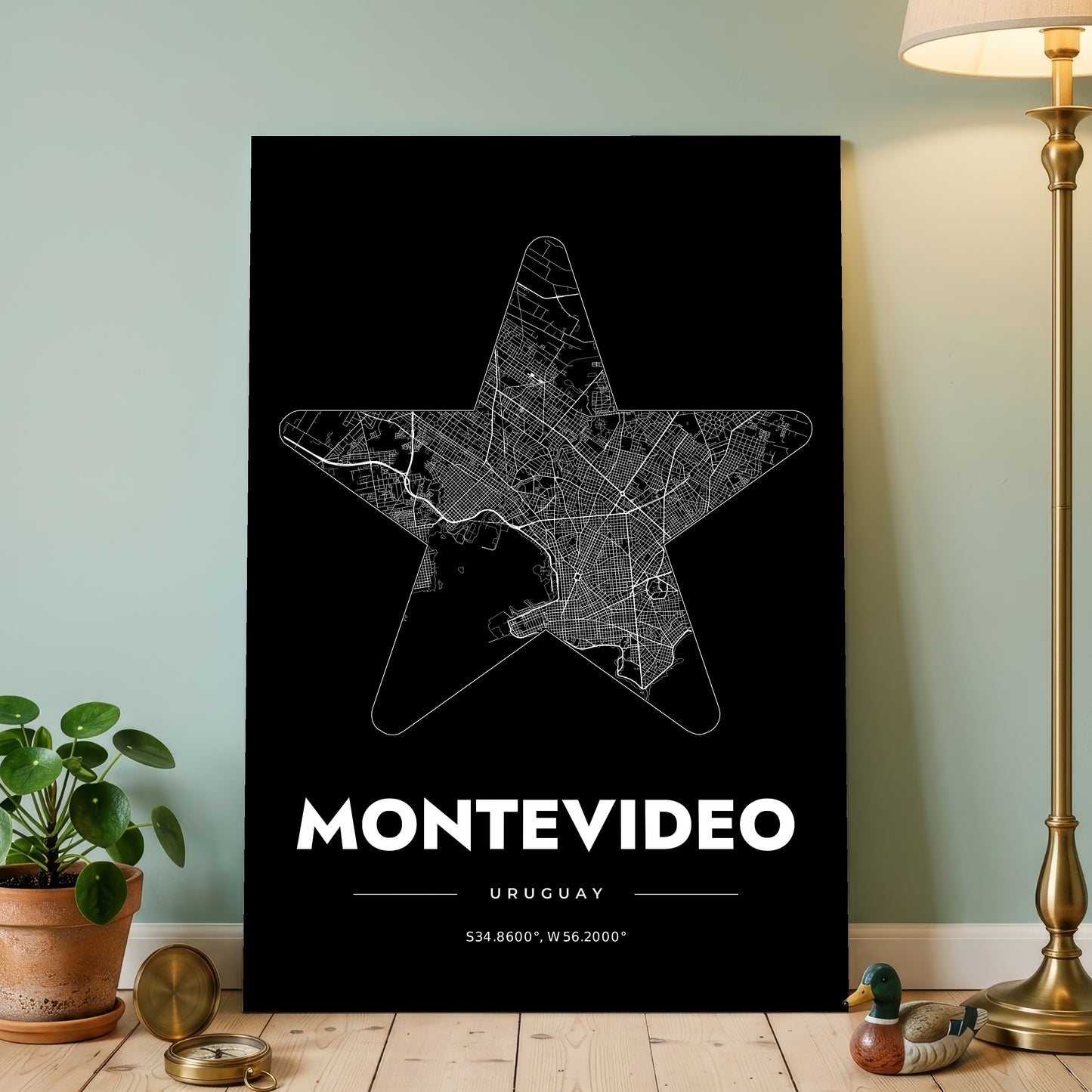 Montevideo Star Map Poster