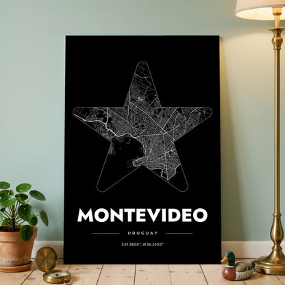 Montevideo Star Map Poster