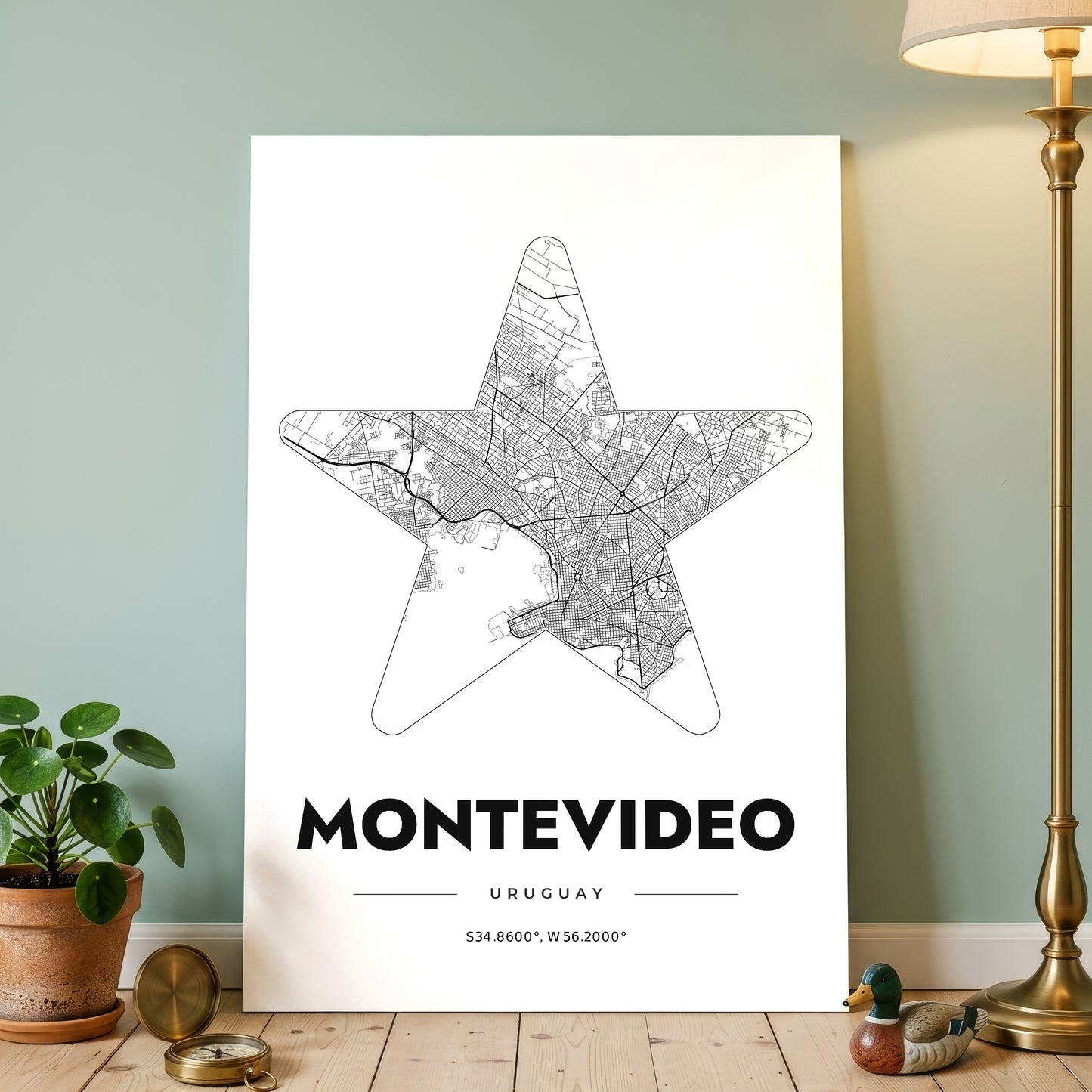 Montevideo Star Map Poster