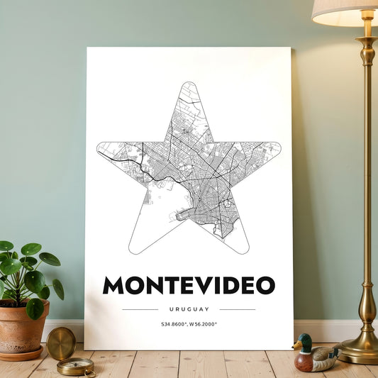 Montevideo Star Map Poster